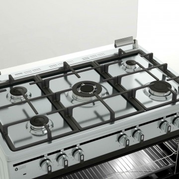 Thermogatz TGS 7000 IX Κουζίνα Υγραερίου & Ρεύματος 94lt με Εστίες Υγραερίου Π90εκ. Inox